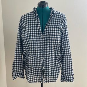 Jcrew Navy Checkered Button Down - Size 20